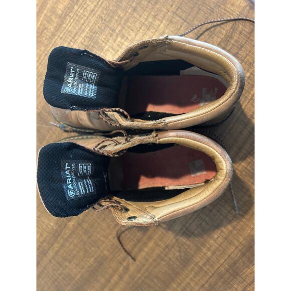 Ariat Canyon Western Boots Women's Sz 6.5B Tan Leather Lace Up Casual Round Toe - Picture 5 of 10